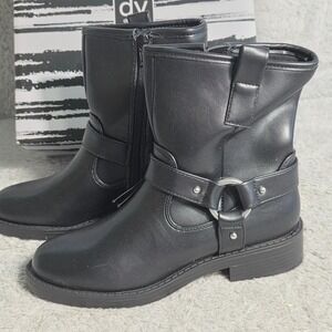 Dolce Vita Pondo Black Faux Leather Moto Biker Boots Women's Size 6 M NEW